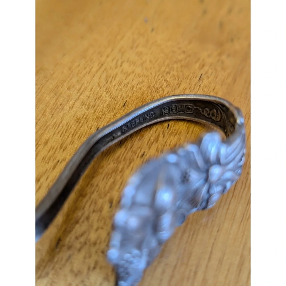 Antique SSMC Sterling Silver Baby Spoon Floral Pattern NO MONOGRAM Vintage